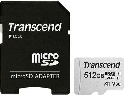 Карта памяти 512 Гб Micro SDXC Transcend Ultimate Class 10 UHS-I U3 V30 A1 [TS512GUSD300S-A]