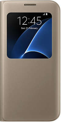 Чехол-книжка Samsung для Samsung Galaxy S7 Edge S-View Cover, черный (EF-CG935PBEGRU)