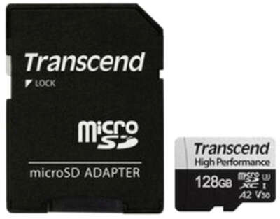Карта памяти 128 Гб Micro SDXC Transcend Class 10 UHS-I U3 V30 A2 [TS128GUSD340S]