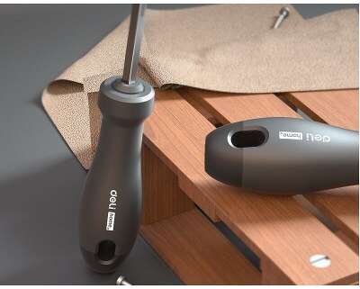 Двухсторонняя отвертка Home Series Black Deli HT1055 SL5+PH1, длина жала 100мм, эксклюзивный дизайн, рукоятка из высококачественного софттач пластика