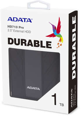 Внешний жесткий диск/ Portable HDD 1TB ADATA HD710 Pro (Black), IP68, USB 3.2 Gen1, 133x99x22mm, 270g /3 года/