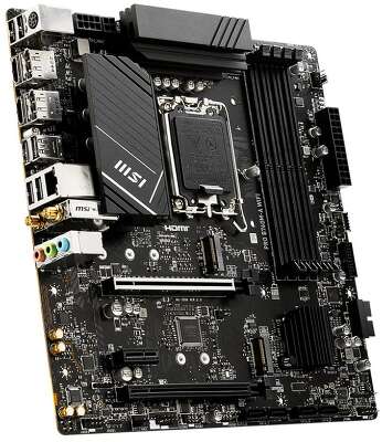 Материнская плата MSI PRO B760M-A WIFI B760, LGA1700, 4*DDR5, 2*PCIEx16, 1*PCIEx1, 2*M.2, 1*TypeC, 2*USB3.2Gen2, 6*USB3.2Gen1, 6*USB2.0, 4*SATA3.0, 2.5G, 2*DP, 2*HDMI, M-ATX, RTL