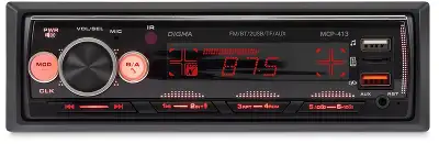 Автомагнитола Digma MCP-413 1DIN 4x45Вт v5.0 USB 2.0 AUX 4 ПДУ
