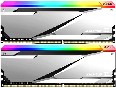 Оперативная память Netac Z RGB 32GB (2x16GB) DDR5-6400 (PC5-51200) C32 32-38-38-90 1.35V XMP Dual DIMM Kit Silver