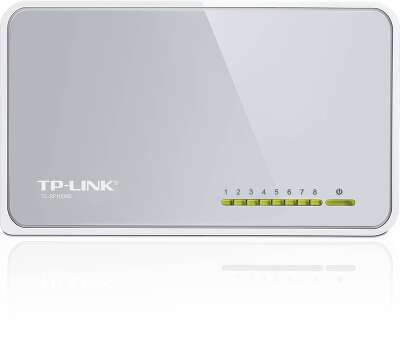 TP-Link TL-SF1008D 8-портовый настольный коммутатор 10/100 Мбит/с, пластиковый корпус