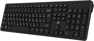 Клавиатура Оклик K733 черный USB slim Multimedia
