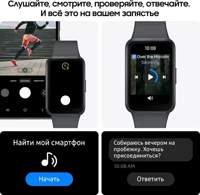 Смарт-часы Samsung Galaxy Fit 3 SM-R390 1.6" AMOLED корп.графитовый рем.графитовый разм.брасл.:M/L (SM-R390NZAACIS)