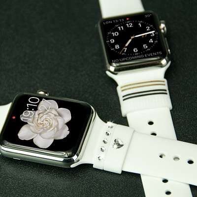 Набор петелек Bling My Thing Allure Loops для Apple Watch 38mm/42mm, White [aw-loop-wt-cry]
