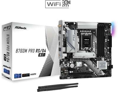 Материнская плата mATX LGA1700 ASRock B760M PRO RS/D4 WIFI