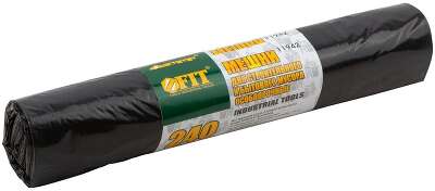 FIT РОС Мешки для строительного мусора, ПВД особопрочные, 240 л, 900х1400 мм, толщина 35 мкм, 10 шт.  [11942]