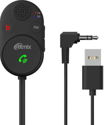 Автомобильный FM-модулятор Ritmix BTR-200 черный BT USB (80002461)