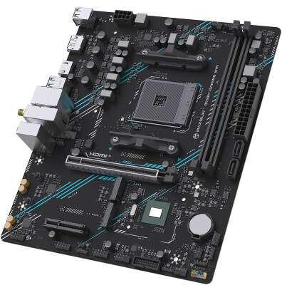 Материнская плата Maxsun MS-B550M GAMING WIFI B550, AM4, 2*DDR4, 1*PCIEx16, 1*PCIEx4, 1*PCIEx1, 2*M.2, 4*USB3.2Gen1, 6*USB2.0, 2*SATA3.0, 1G, DP, HDMI, M-ATX, RTL