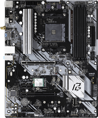 Материнская плата ASROCK B550 PHANTOM GAMING 4/ac, AM4, B550, 4*DDR4, 6*SATA, 2*M.2, 6*USB 3.2, 6*PCIx16, 2*PCIx1, 1*M.2 (Key E), HDMI, ATX