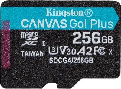 Карта памяти 256 Гб Micro SDXC Kingston Canvas Go Plus G4 Class 10 V30 U3 A2 [SDCG4/256GBSP] без адаптера