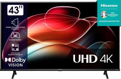 Телевизор 43" Hisense 43A6K UHD HDMIx3, USBx2