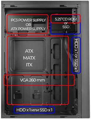 Корпус Ginzzu A410 ATX, без БП