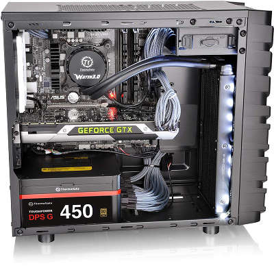 Корпус Thermaltake Versa H13 черный без БП mATX 4x120mm 1xUSB2.0 1xUSB3.0