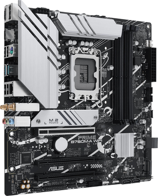 Материнская плата ASUS PRIME B760M-A WIFI, LGA1700, B760, 4*DDR5, 4*SATA, 2*M.2, 2*USB 3.2, 4*USB 2.0, 3*PCIx16, DP+2*HDMI, mATX; 90MB1EL0-M1EAY0