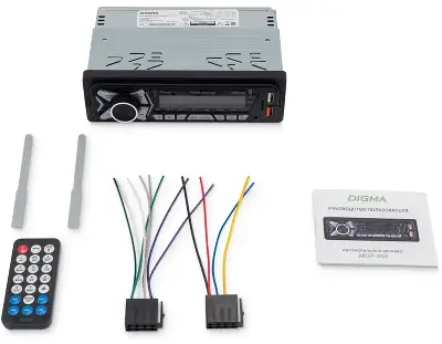 Автомагнитола Digma MCP-455 1DIN 4x50Вт v5.0 USB 2.0 AUX 4 ПДУ