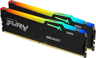 Память оперативная/ Kingston 16GB 5600MT/s DDR5 CL40 DIMM (Kit of 2) FURY Beast RGB XMP