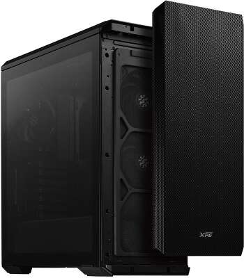 Корпус XPG DEFENDER BLACK [DEFENDER-BKCWW] (Midi-Tower, черный, TG, 120mm fan*3)
