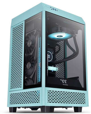 Корпус Thermaltake The Tower 100 Turquoise, бирюзовый, Mini-ITX, Без БП (CA-1R3-00SBWN-00)
