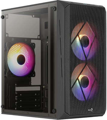 Корпус AeroCool CS-107-A-BK-v2, черный, mATX, Без БП (CS-107-A-BK-v2 )