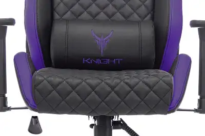 Кресло игровое Knight Outrider черный/фиолетовый ромбик эко.кожа с подголов. крестов. металл