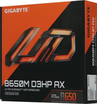 Материнская плата Gigabyte B650M D3HP AX Socket AM5 AMD B650 4xDDR5 mATX AC`97 8ch(7.1) 2.5Gg RAID+HDMI+DP