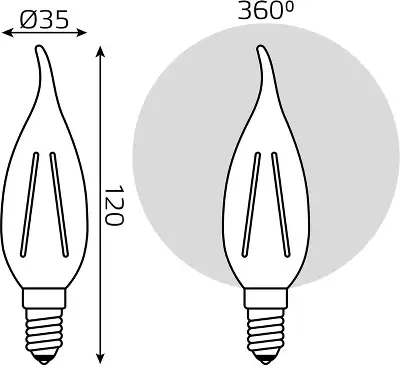 Лампа филам. Gauss Filament 10Вт цок.:E14 свеча 220B св.свеч.бел.нейт. (упак.:10шт) (42120)