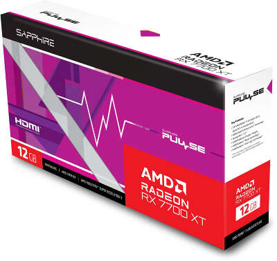 Видеокарта Sapphire AMD Radeon RX 7700 XT PULSE GAMING 12Gb DDR6 PCI-E HDMI, 3DP