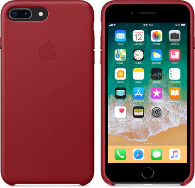 Кожаный чехол для iPhone 7 Plus/8 Plus Apple Leather Case, (PRODUCT) RED [MQHN2ZM/A]