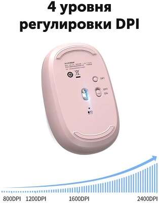 Беспроводная компьютерная мышьUGREEN MU105 (90686) 2.4G Wireless Mouse. Цвет: вишнево-розовый