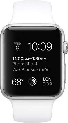 Часы Apple Watch Sport 42 мм (белый алюминий, белый спортивный ремешок) [MJ3N2RU/A]