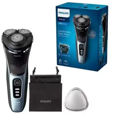 Бритва роторная Philips S3243/12 реж.эл.:3 питан.:аккум. голубой/серебристый