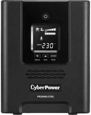CyberPower PR2200ELCDSL ИБП {Line-Interactive, Tower, 2200VA/1980W USB/RS-232/EPO/SNMPslot (8 IEC С13, 1 IEC C19), 12В/9 Ач х 4}