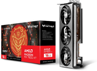 Видеокарта Sapphire PCI-E 4.0 11330-01-20G NITRO+ RX 7800 XT GAMING OC AMD Radeon RX 7800XT 16Gb 256bit GDDR6 2254/19500 HDMIx2 DPx2 HDCP Ret