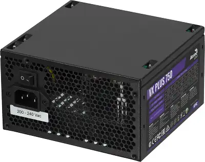 Блок питания Aerocool ATX 750W VX PLUS 750W (20+4pin) APFC 120mm fan 4xSATA RTL