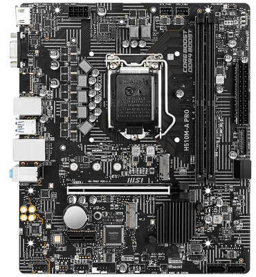 Материнская плата MSI H510M-A PRO Soc-1200 Intel H510 2xDDR4 mATX AC`97 8ch(7.1) GbLAN+VGA+HDMI
