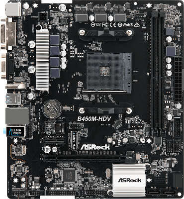 Материнская плата microATX LGAAM4 ASRock B450M-HDV