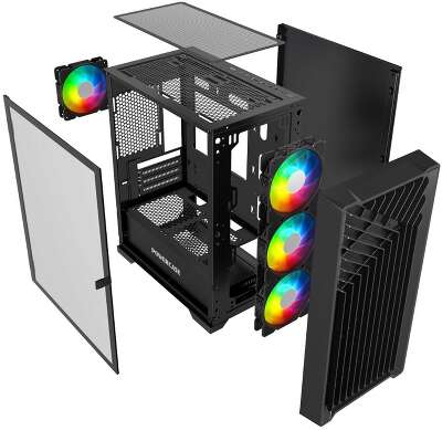 Корпус PowerCase Mistral Micro X4B, черный, ATX, без БП (CMMXB-L4)