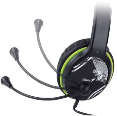 Гарнитура проводная GENIUS HS-400A black/grey (Jack 3.5mm, кабель 1,8м) (31710031400)