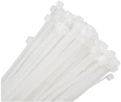 Стяжки CABLEXPERT/GEMBIRD NYT-200x2.5 white (пластиковые, 200 мм х 2.5 мм, 100 шт.) (NYT-200x2.5)