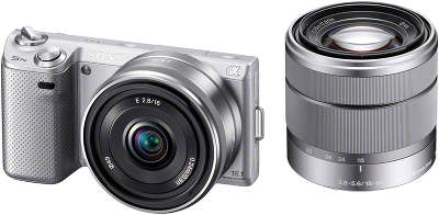 Цифровая фотокамера Sony NEX-5ND Silver Double Kit (E16 мм, 18-55 мм)