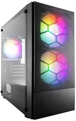 Корпус 1STPLAYER FIREBASE X4-M, черный, mATX, Без БП (X4-M-BK-2F1P-1F1)
