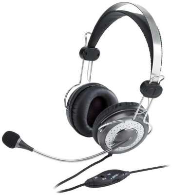 Гарнитура проводная GENIUS HS-04SU black (2х mini jack 3.5mm, кабель 2м) (31710045100)