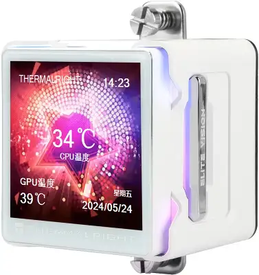 Система водяного охлаждения Thermalright Elite Vision 360 ARGB Soc-AM5/AM4/1200/1700/1851 белый 4-pin 29.4dB Al LCD Ret (E-VISION-360-WH-ARGB)