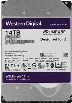 14TB WD Purple Pro (WD142PURP) {Serial ATA III, 7200- rpm, 512Mb, 3.5", All Frame AI}