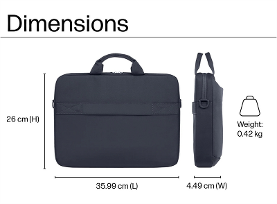 Сумка для ноутбука Case HP Everyday 14 Odyssey Gray Laptop Briefcase cons