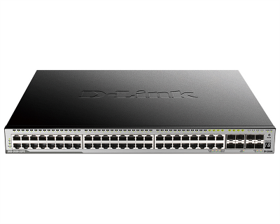 Коммутатор D-Link DGS-3630-52PC/A2ASI, PROJ L3 Managed Switch with 44 10/100/1000Base-T ports and 4 100/1000Base-T/SFP combo-ports and 4 10GBase-X SFP+ ports (48 PoE ports 802.3af/802.3at (30 W), PoE Budget 370W